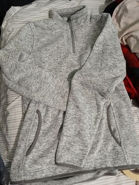 Thread & Supply Light Heather Gray Quarter-Zip Pullover